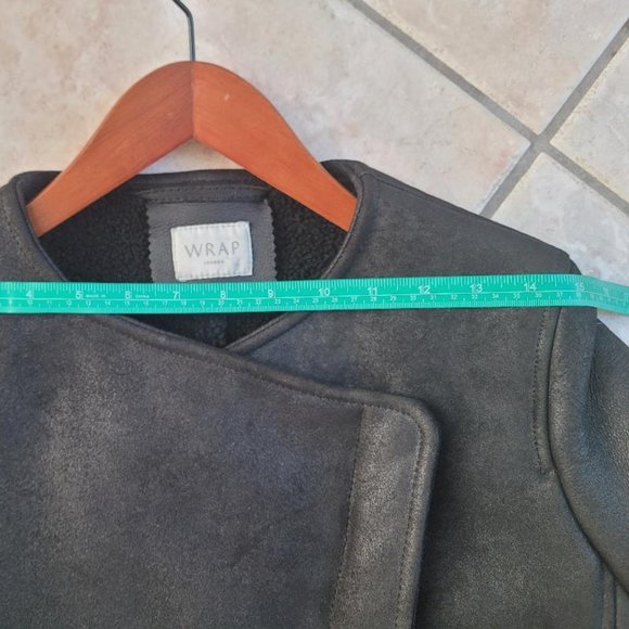 WRAP LONDON Suede and Leather Sheepskin Shearling Leah Jacket XS - Picture 11 of 12